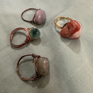 Elegant Multi-Stone Wire Wrapped Rings